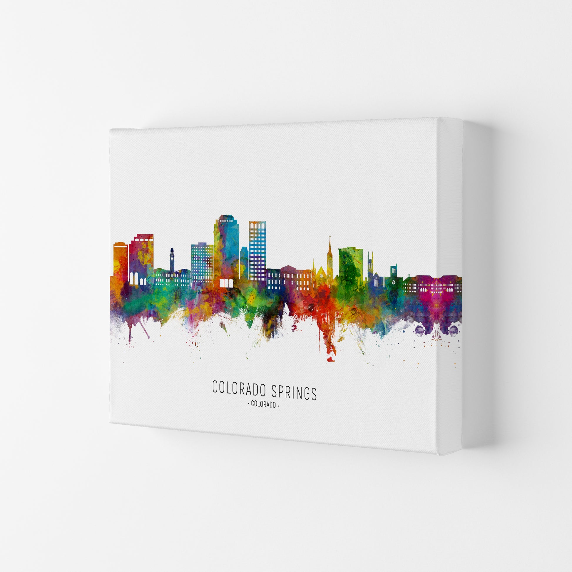 Colorado Springs Colorado Skyline Print by Michael Tompsett Canvas