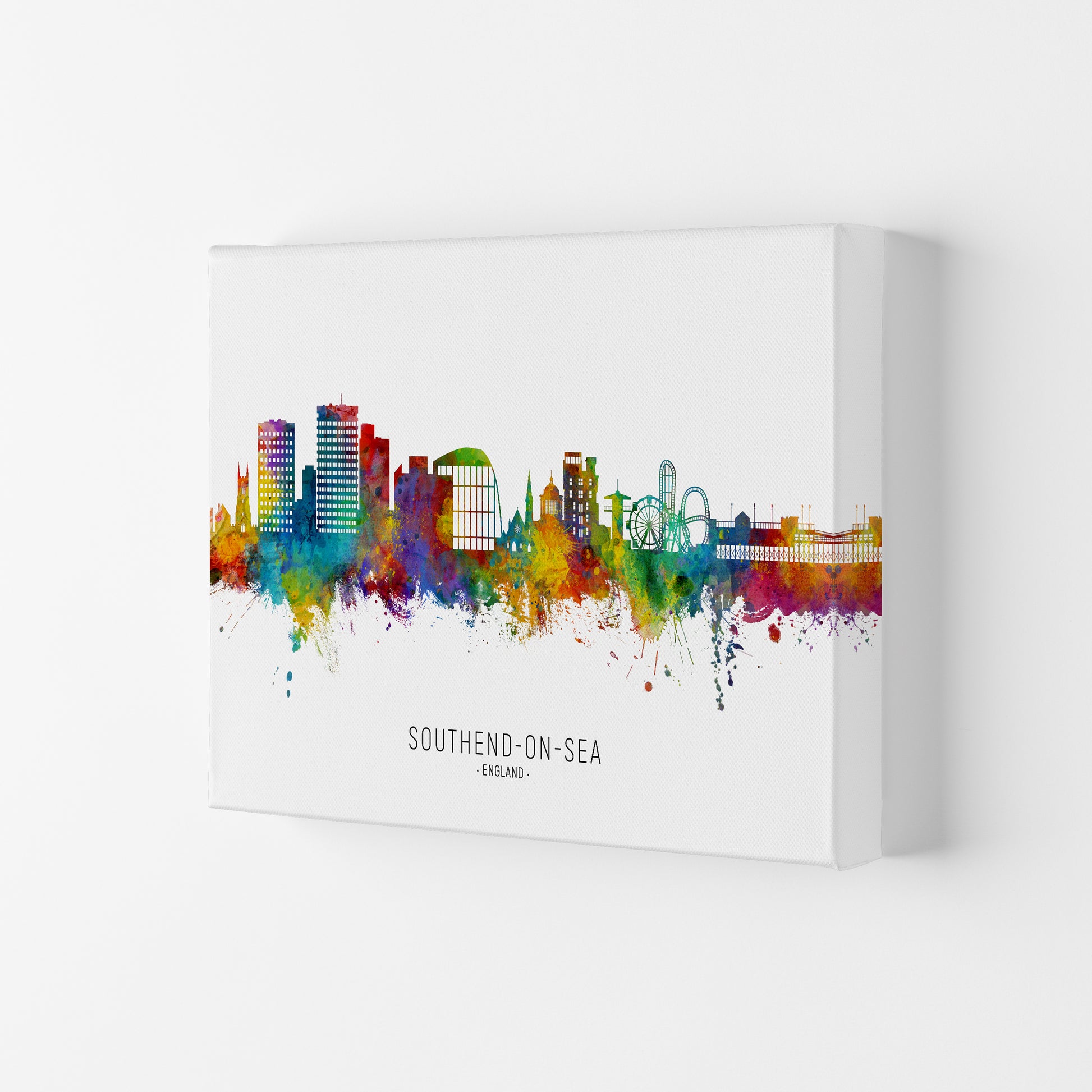 Southend-On-Sea England Skyline Art Print by Michael Tompsett Canvas