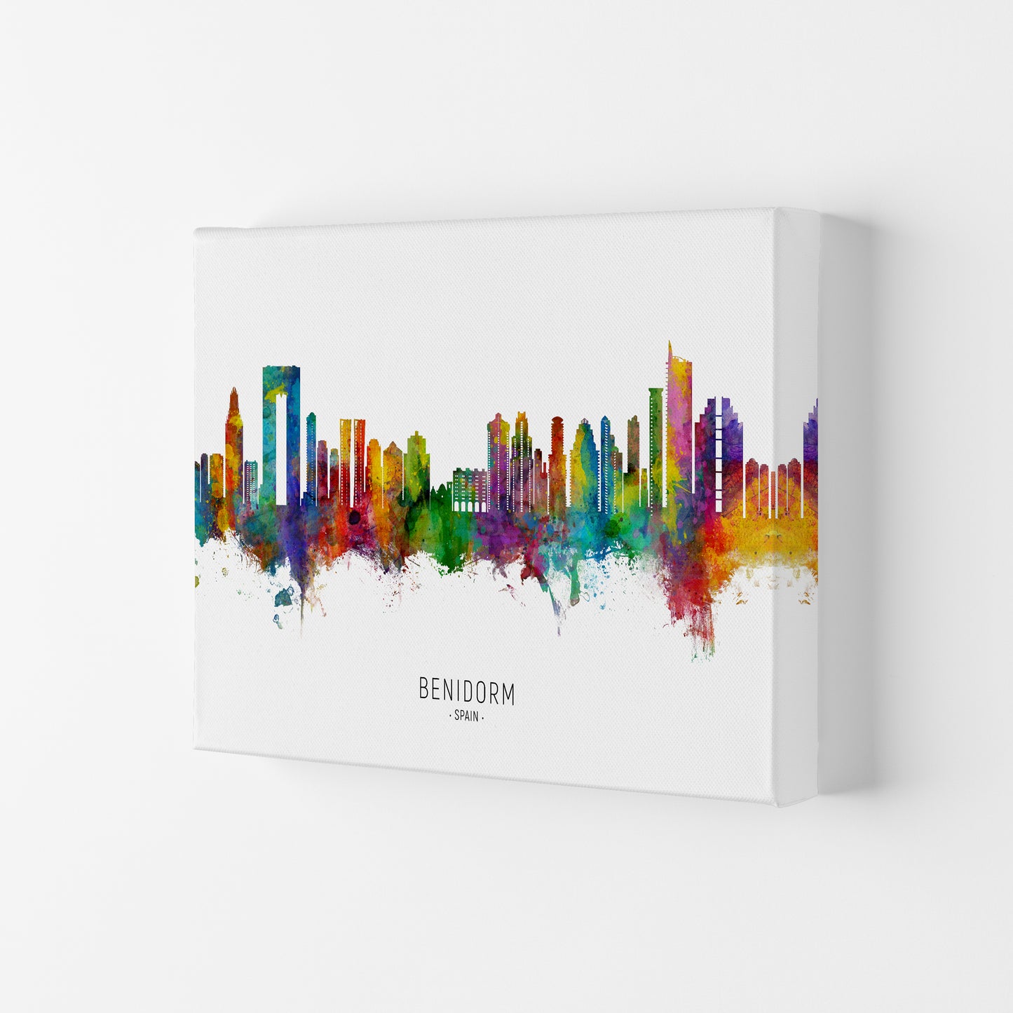 Benidorm Spain Skyline Art Print by Michael Tompsett Canvas