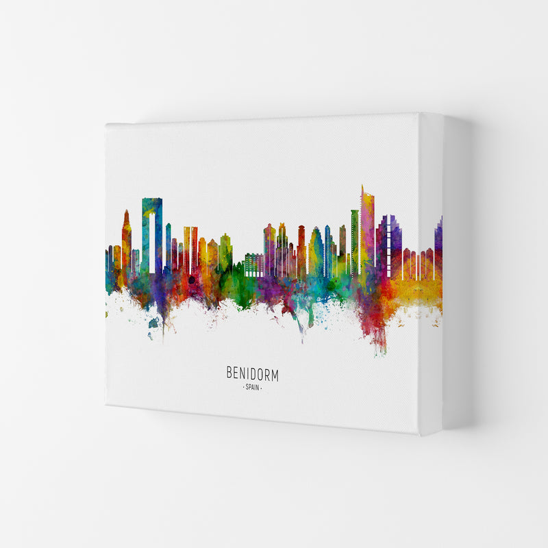 Benidorm Spain Skyline Art Print by Michael Tompsett Canvas
