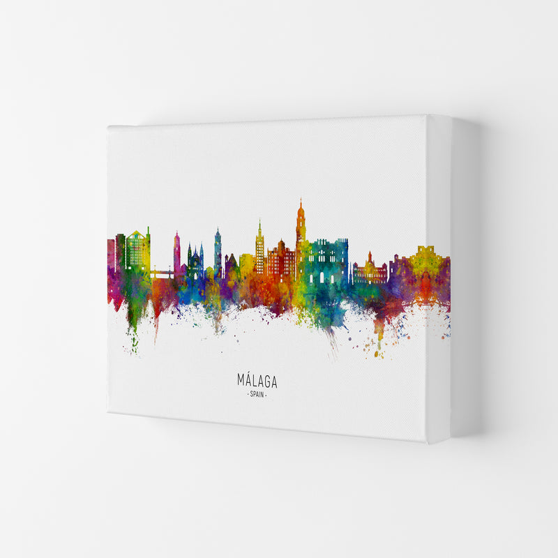 Malaga Spain Skyline Art Print by Michael Tompsett Canvas