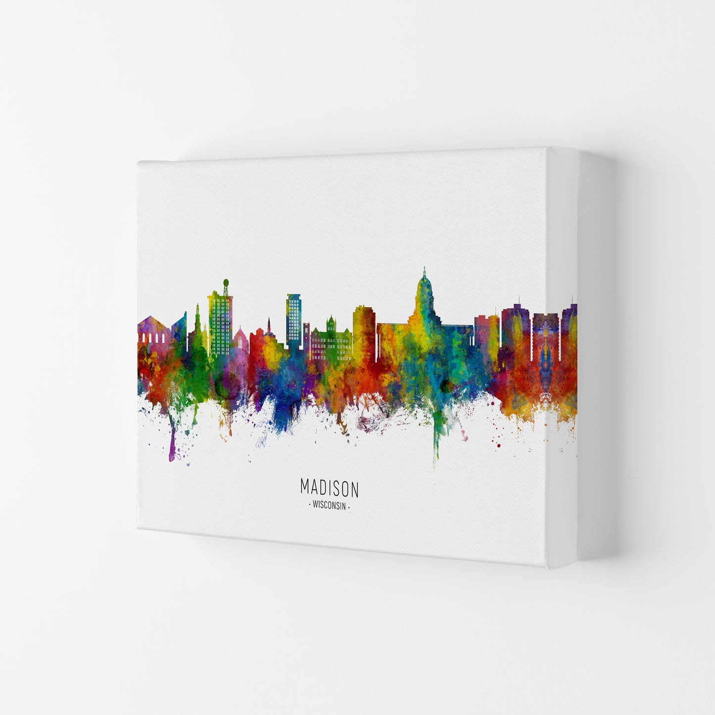 Madison Wisconsin Skyline Art Print by Michael Tompsett Canvas