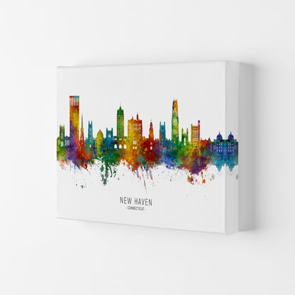 New Haven Connecticut Skyline Art Print by Michael Tompsett Canvas