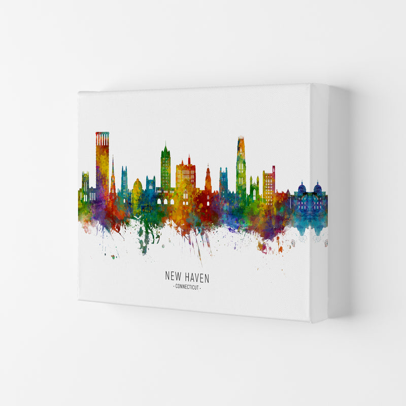 New Haven Connecticut Skyline Art Print by Michael Tompsett Canvas