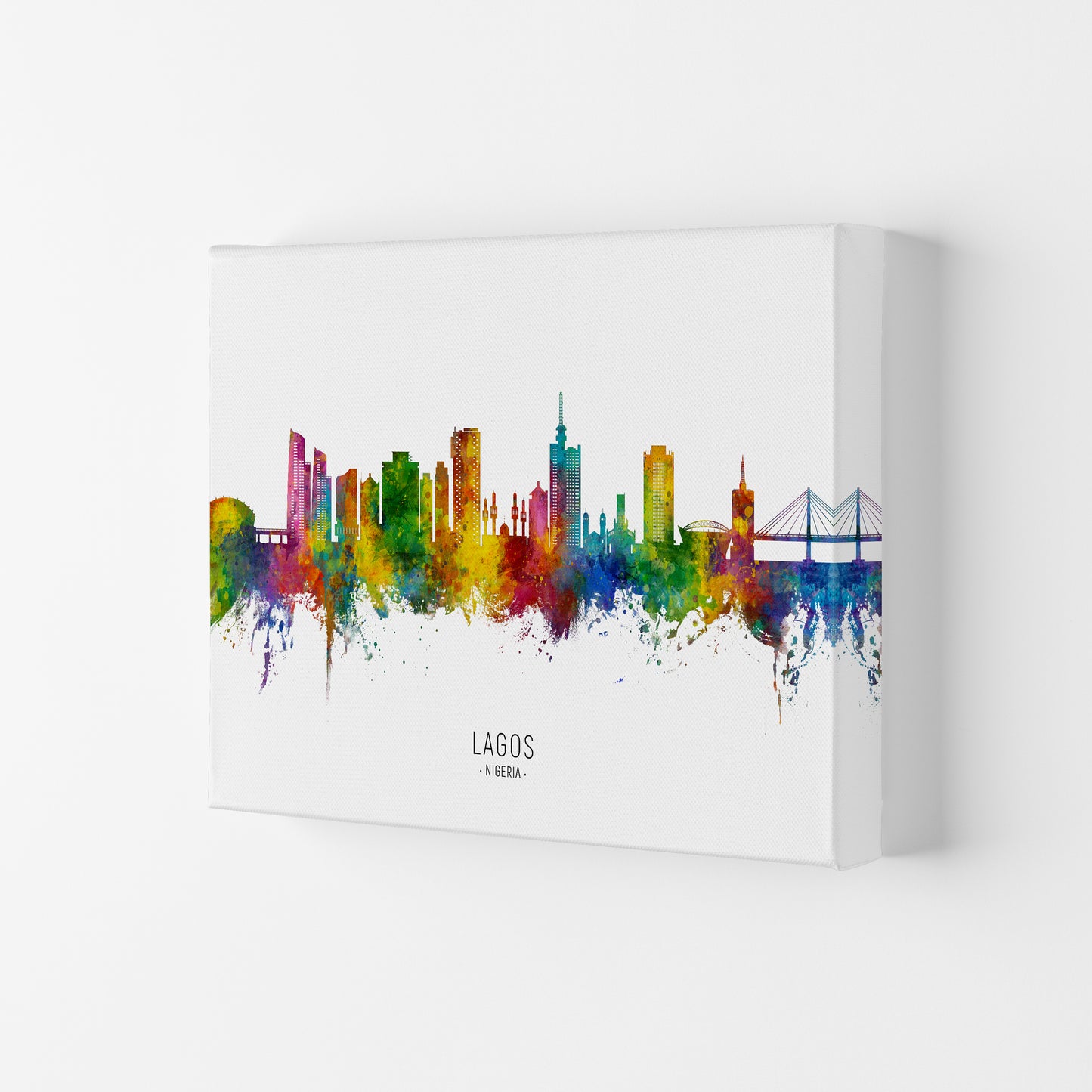 Lagos Nigeria Skyline Art Print by Michael Tompsett Canvas