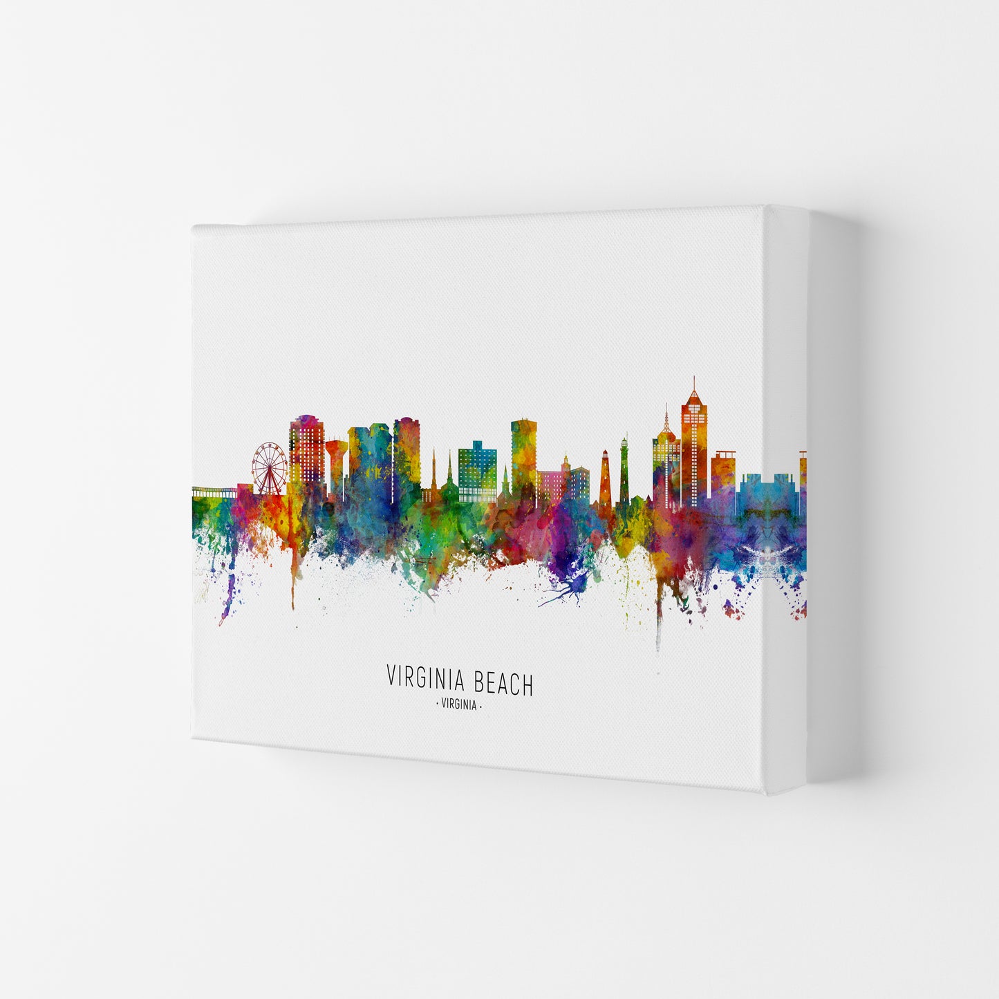 Virginia Beach Virginia Skyline  Art Print by Michael Tompsett Canvas