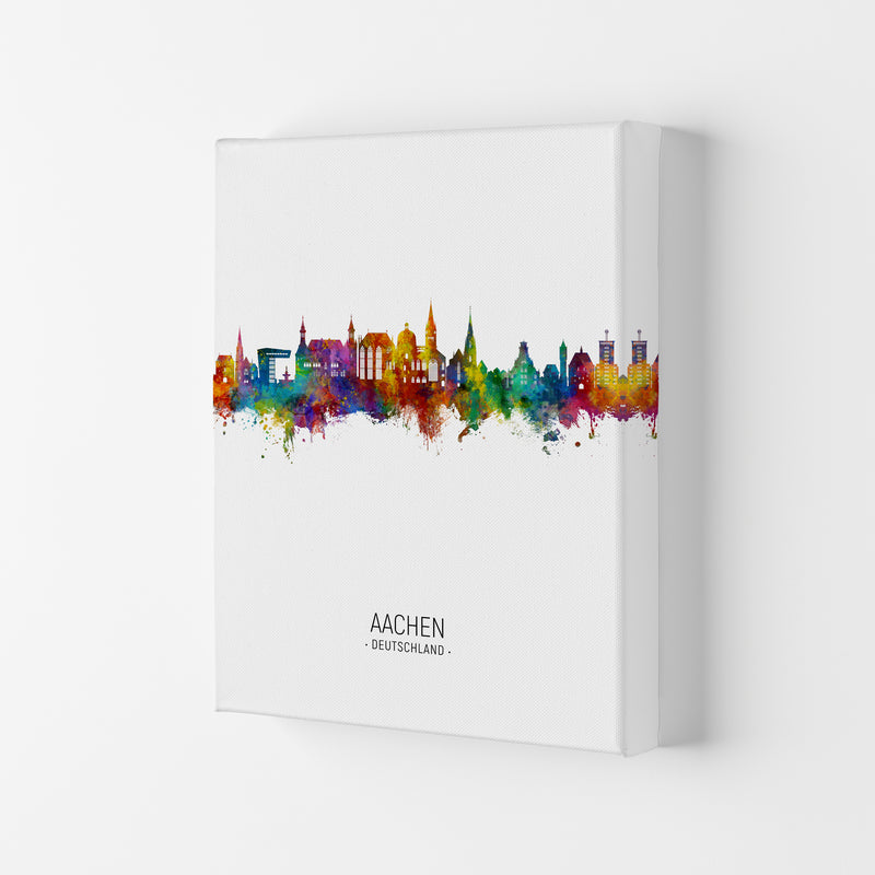 Aachen Deutschland Skyline Portrait Art Print by Michael Tompsett Canvas