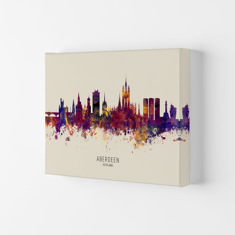 Aberdeen Scotland Skyline Autumn City Name Art Print by Michael Tompsett Canvas