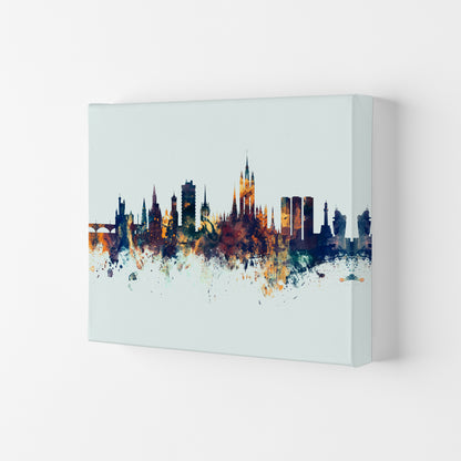 Aberdeen Scotland Skyline Blue Orange Art Print by Michael Tompsett Canvas