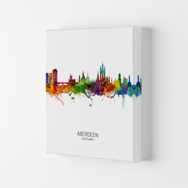 Aberdeen Scotland Skyline Portrait Art Print by Michael Tompsett Canvas