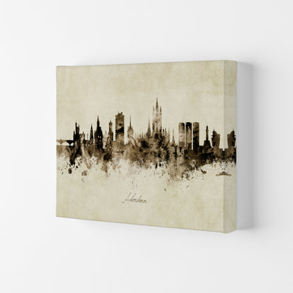 Aberdeen Scotland Skyline Vintage Art Print by Michael Tompsett Canvas
