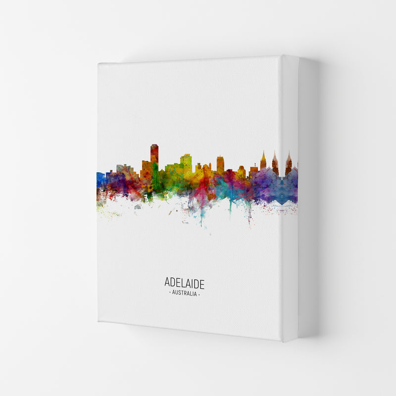 Adelaide Australia Skyline Portrait Art Print by Michael Tompsett Canvas