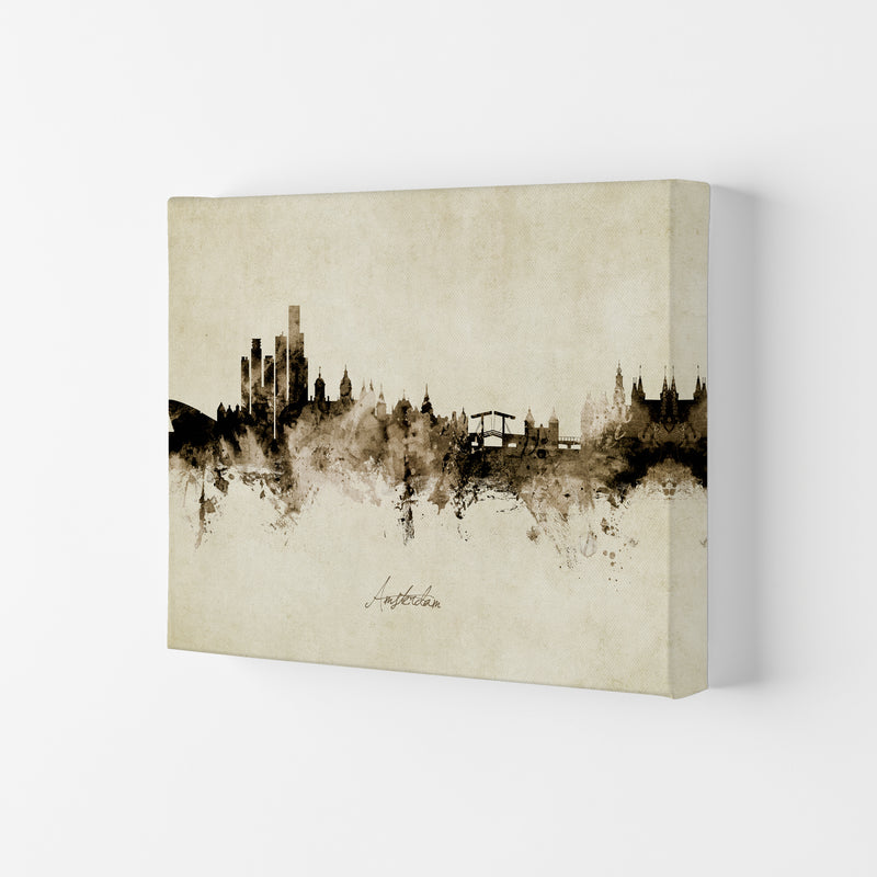 Amsterdam Netherlands Skyline Vintage Art Print by Michael Tompsett Canvas