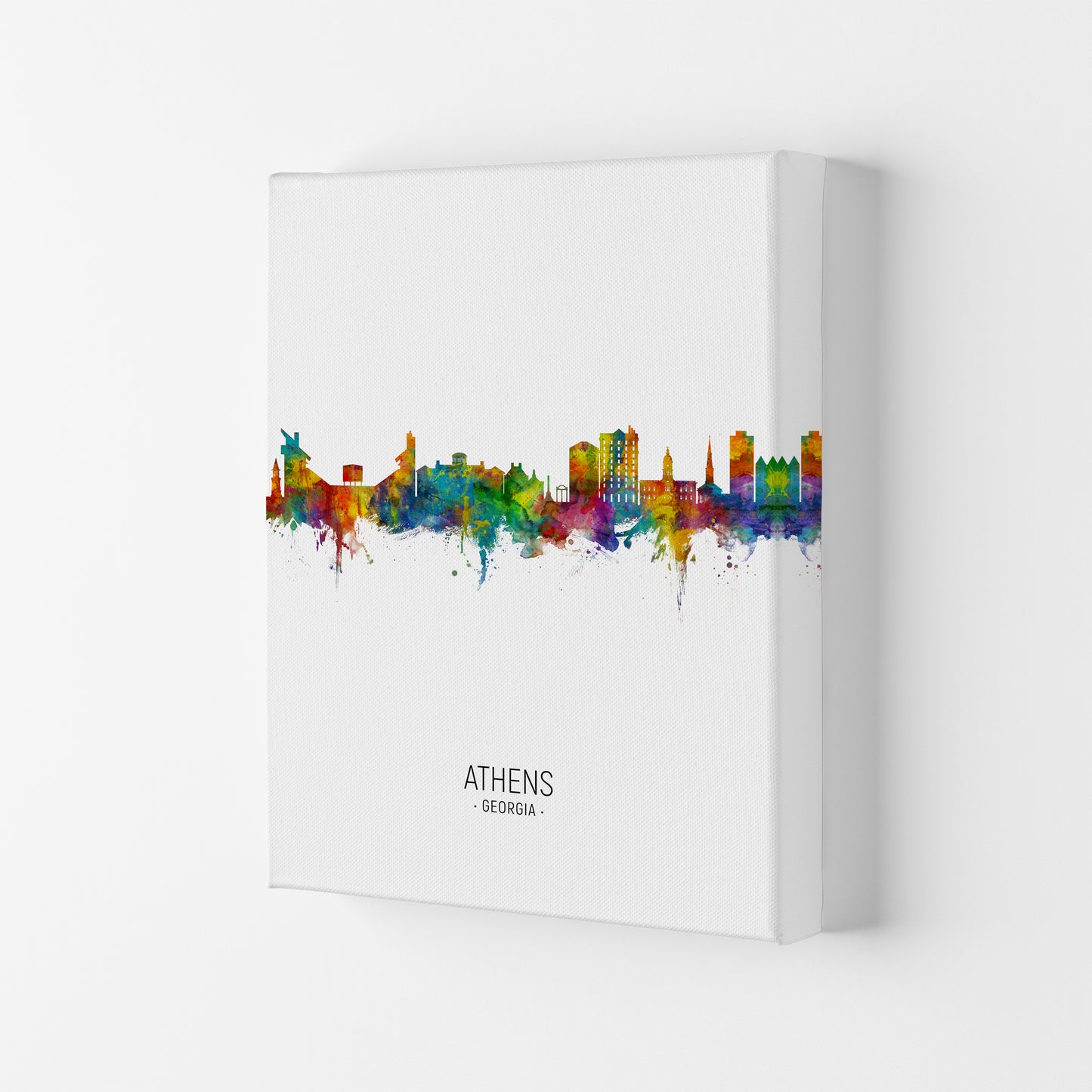Athens Georgia Skyline Portrait Art Print by Michael Tompsett Canvas