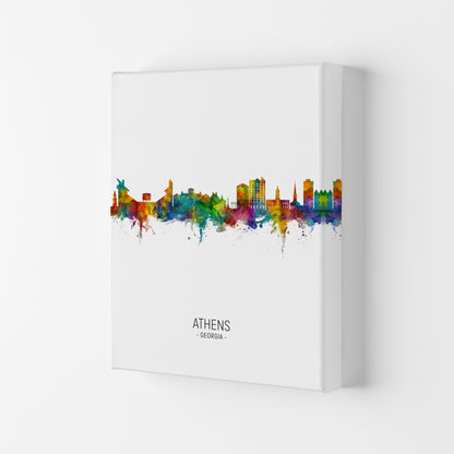 Athens Georgia Skyline Portrait Art Print by Michael Tompsett Canvas