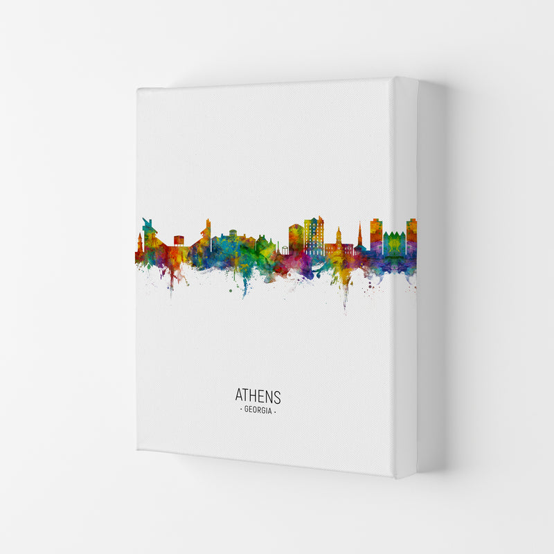 Athens Georgia Skyline Portrait Art Print by Michael Tompsett Canvas