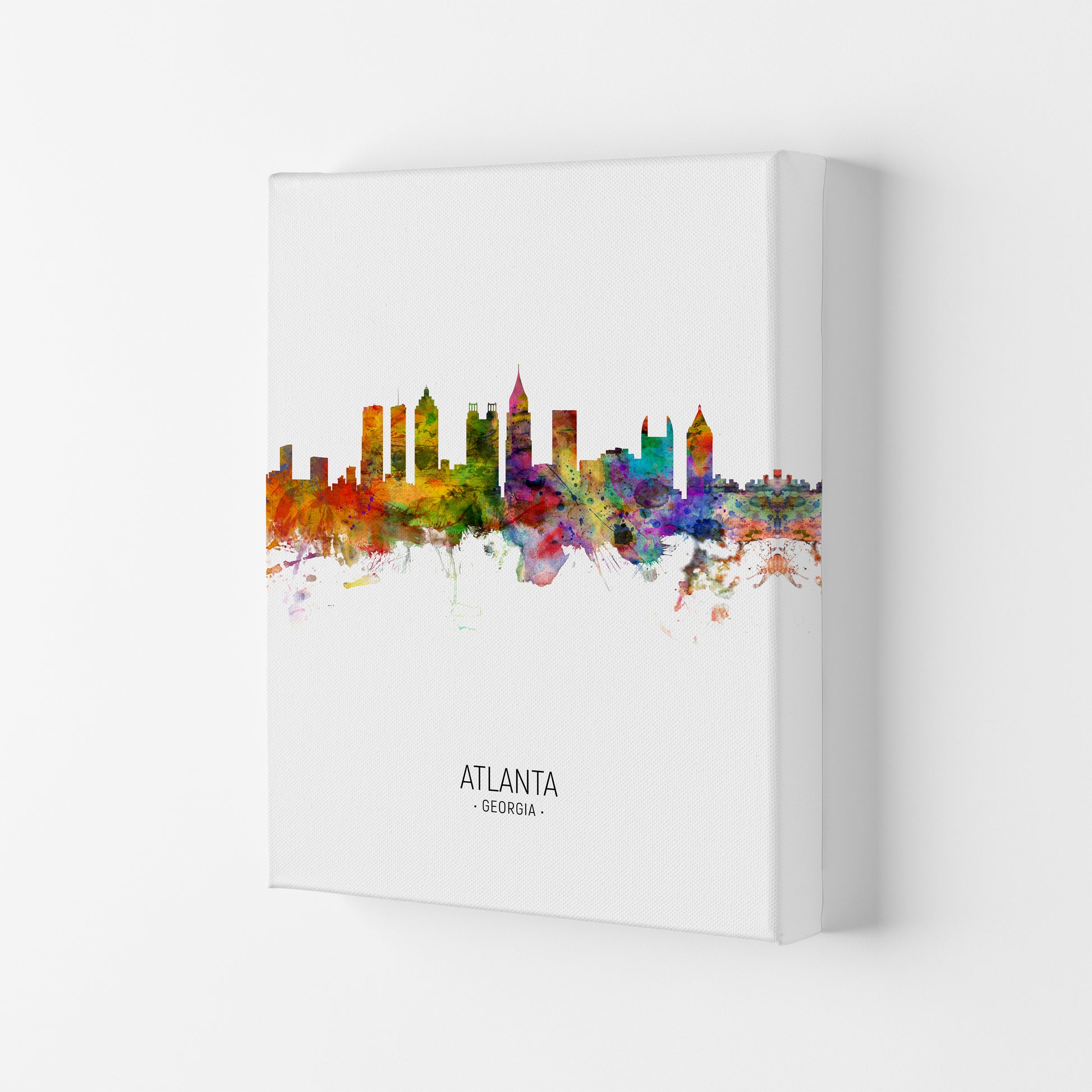 Atlanta Georgia Skyline Portrait Art Print by Michael Tompsett Canvas