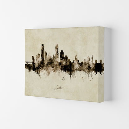 Austin Texas Skyline Vintage Art Print by Michael Tompsett Canvas