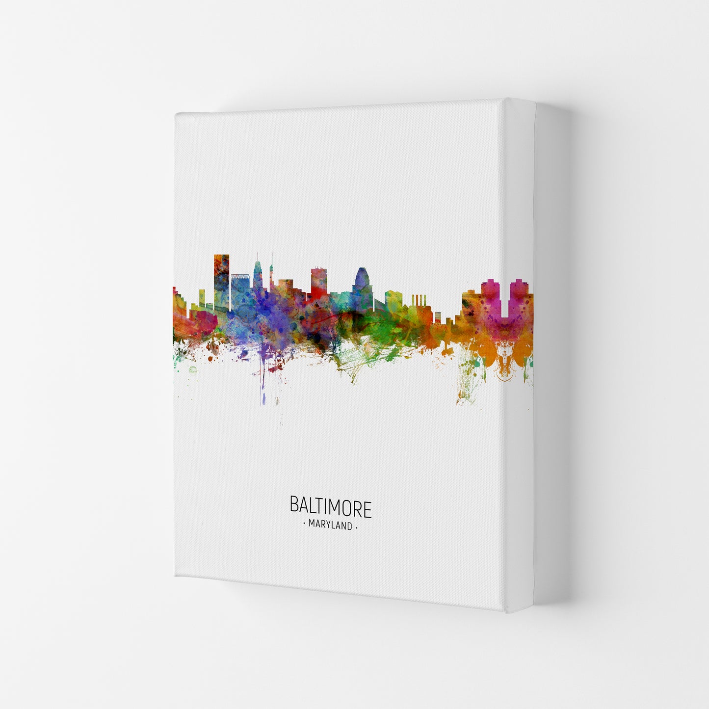 Baltimore Maryland Skyline Portrait Art Print by Michael Tompsett Canvas