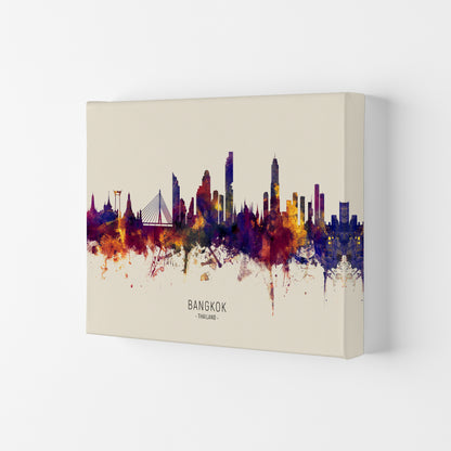 Bangkok Thailand Skyline Autumn City Name Art Print by Michael Tompsett Canvas