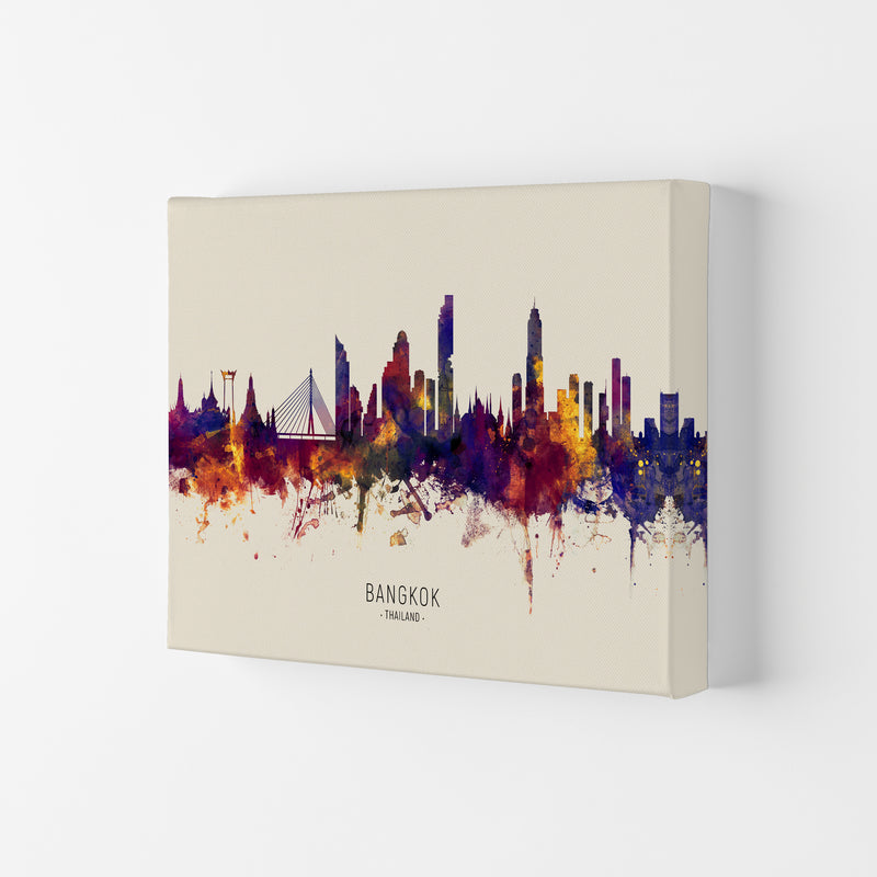 Bangkok Thailand Skyline Autumn City Name Art Print by Michael Tompsett Canvas