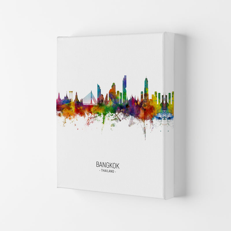 Bangkok Thailand Skyline Portrait Art Print by Michael Tompsett Canvas