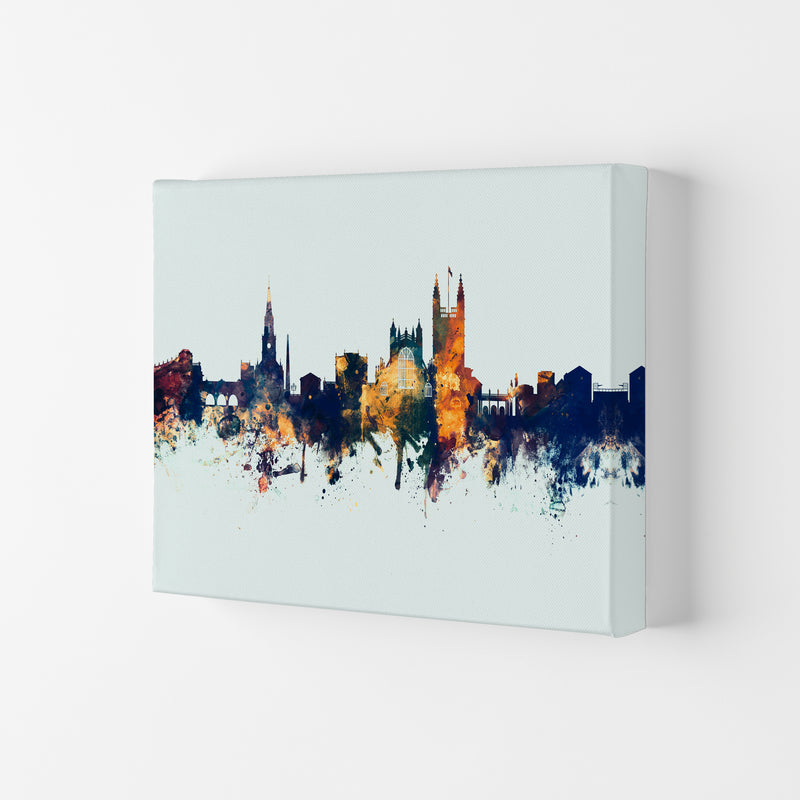Bath England Skyline Blue Orange Art Print by Michael Tompsett Canvas