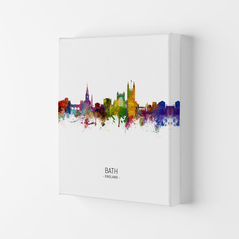 Bath England Skyline Portrait Art Print by Michael Tompsett Canvas