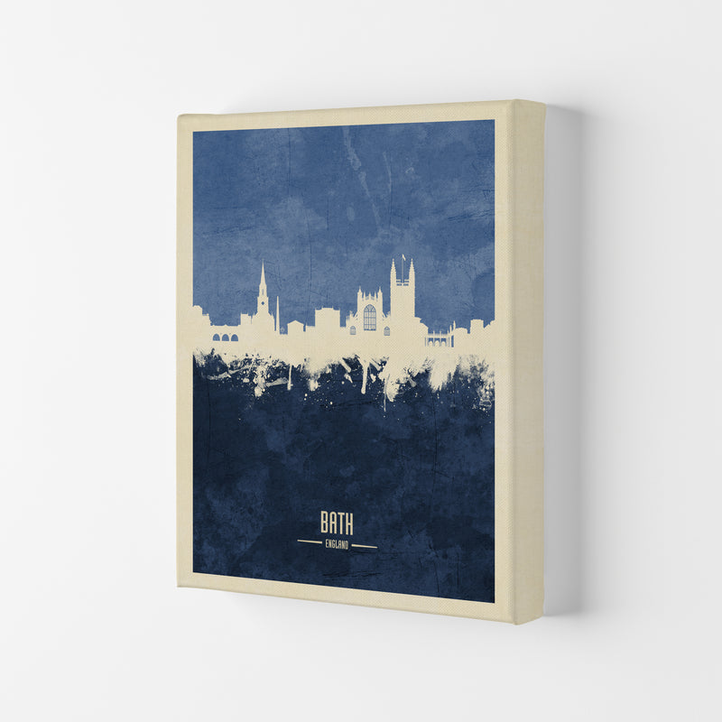 Bath England Skyline Portrait Navy Art Print by Michael Tompsett Canvas