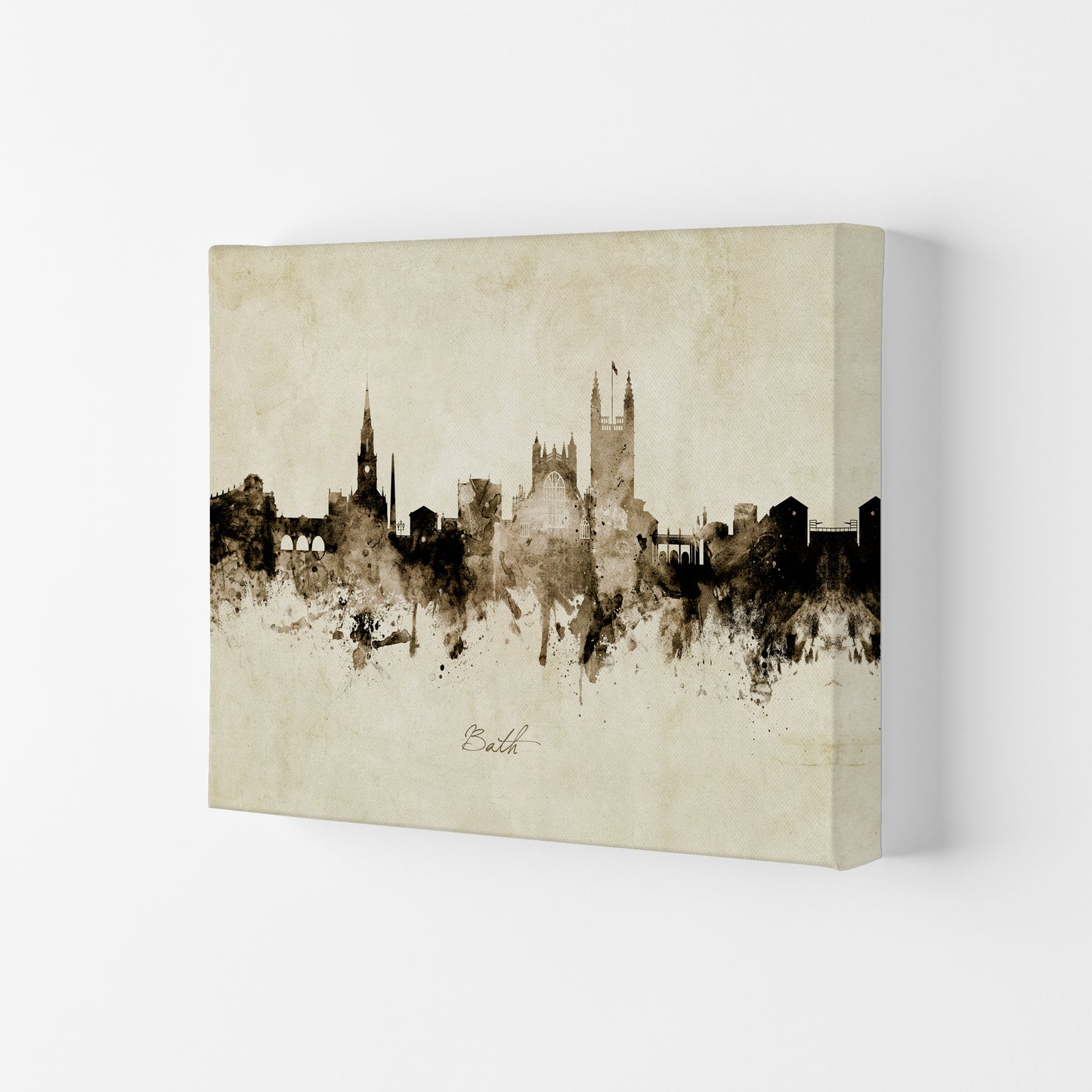 Bath England Skyline Vintage Art Print by Michael Tompsett Canvas