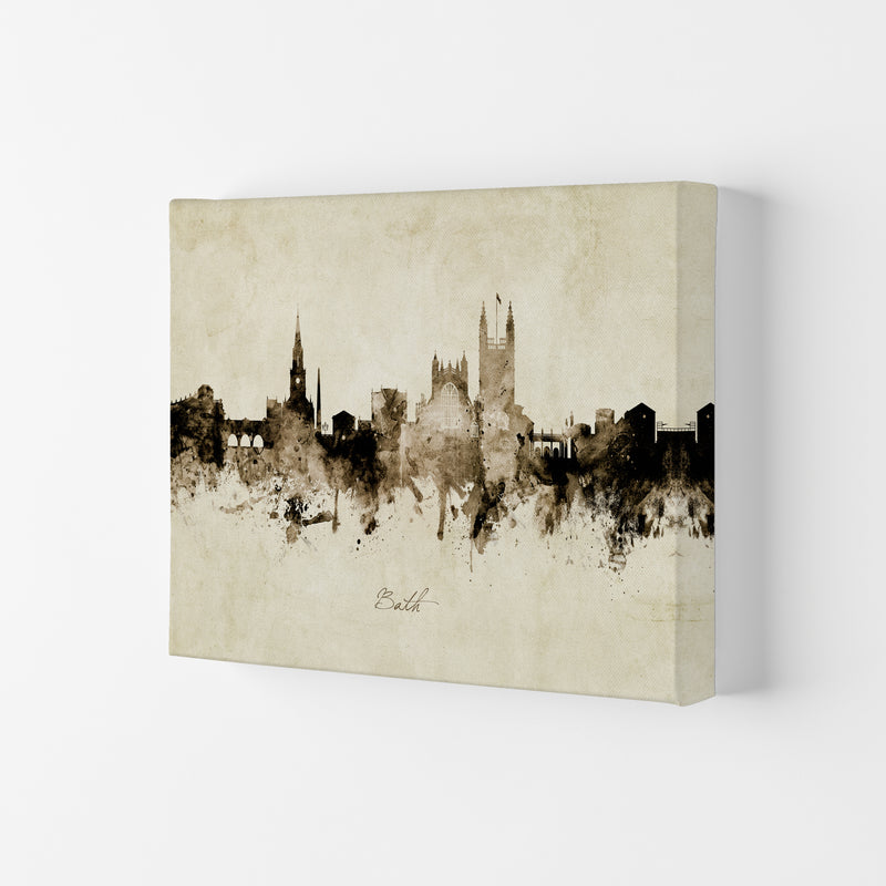 Bath England Skyline Vintage Art Print by Michael Tompsett Canvas