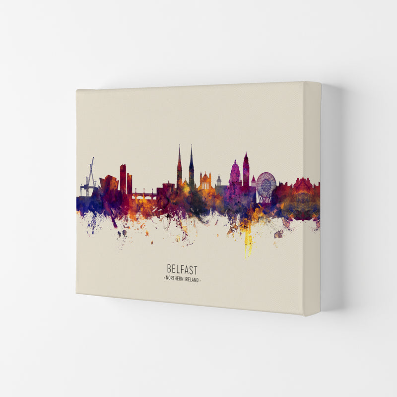Belfast Northern Ireland Skyline Autumn City Name Art Print by Michael Tompsett Canvas