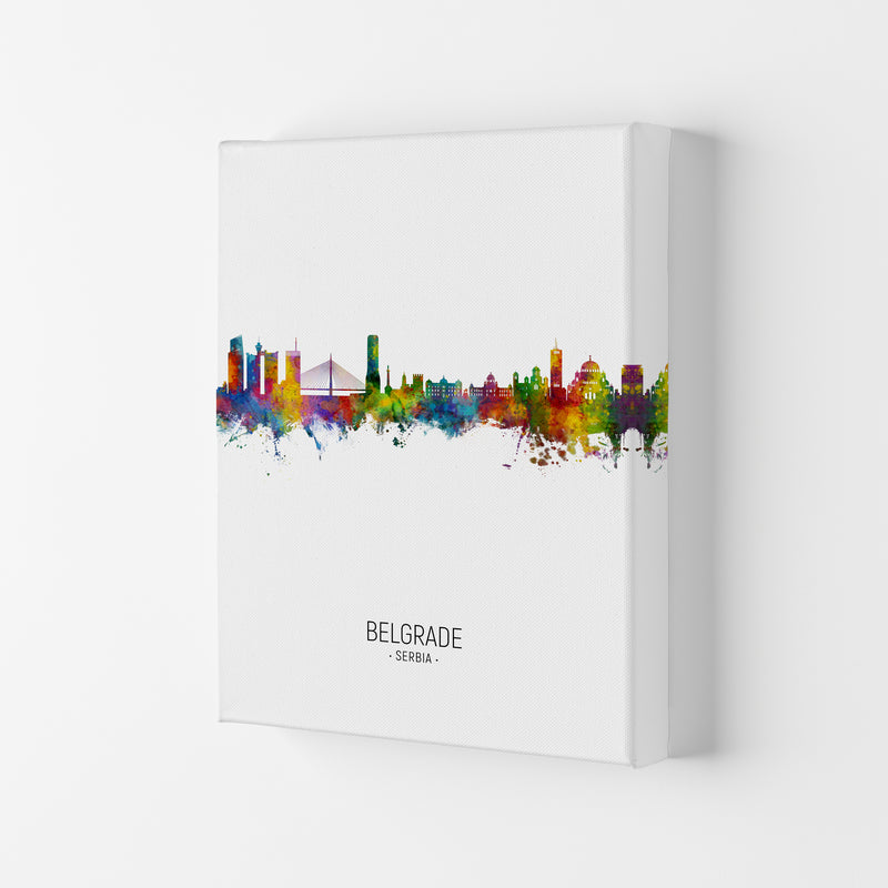 Belgrade Serbia Skyline Portrait Art Print by Michael Tompsett Canvas