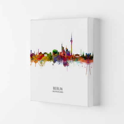 Berlin Germany Skyline Portrait Art Print by Michael Tompsett Canvas