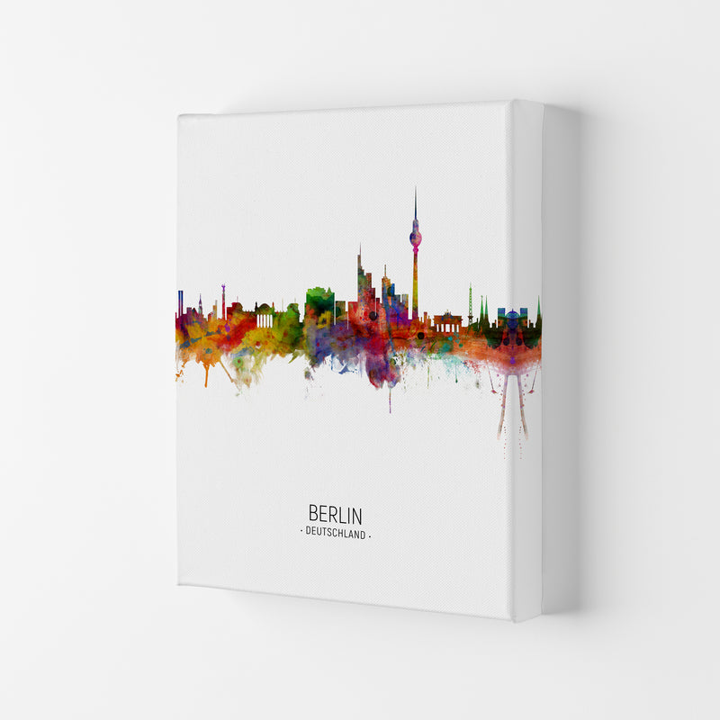 Berlin Germany Skyline Portrait Art Print by Michael Tompsett Canvas