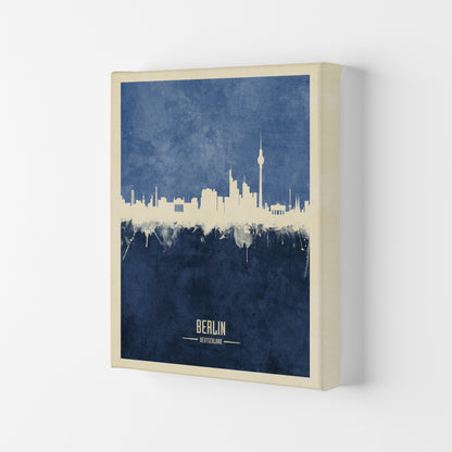 Berlin Germany Skyline Portrait Navy Art Print by Michael Tompsett Canvas