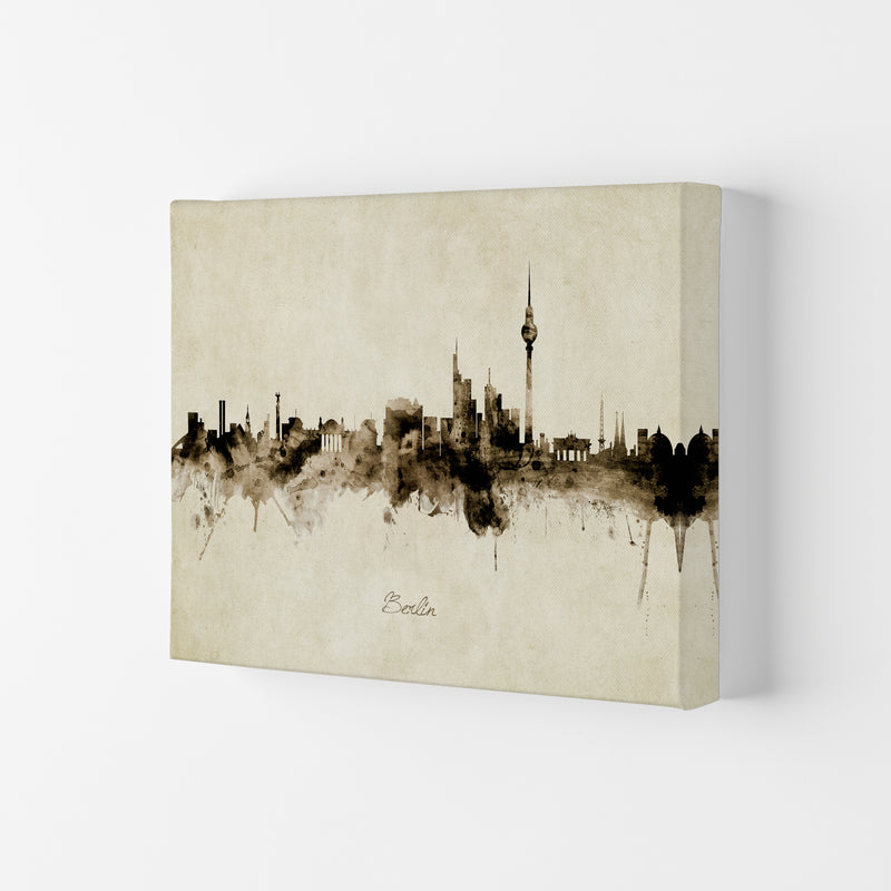 Berlin Germany Skyline Vintage Art Print by Michael Tompsett Canvas