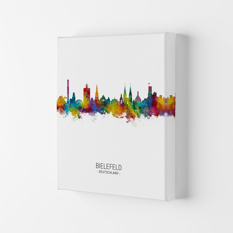 Bielefeld Deutschland Skyline Portrait Art Print by Michael Tompsett Canvas