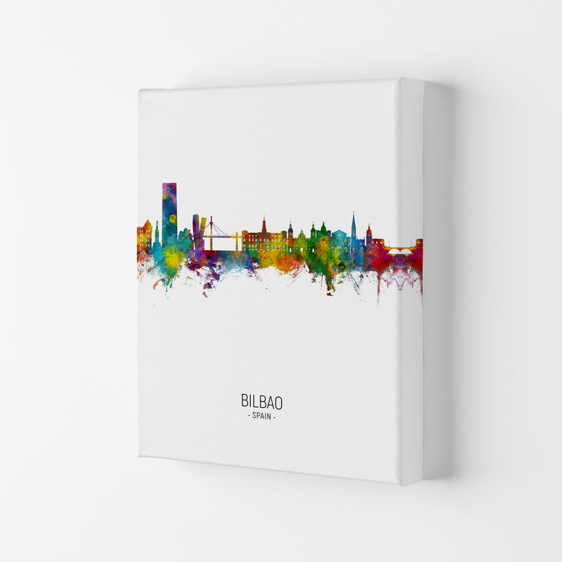 Bilbao Spain Skyline Portrait Art Print by Michael Tompsett Canvas