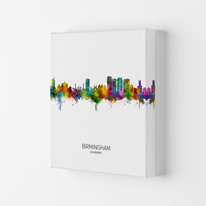 Birmingham Alabama Skyline Portrait Art Print by Michael Tompsett Canvas