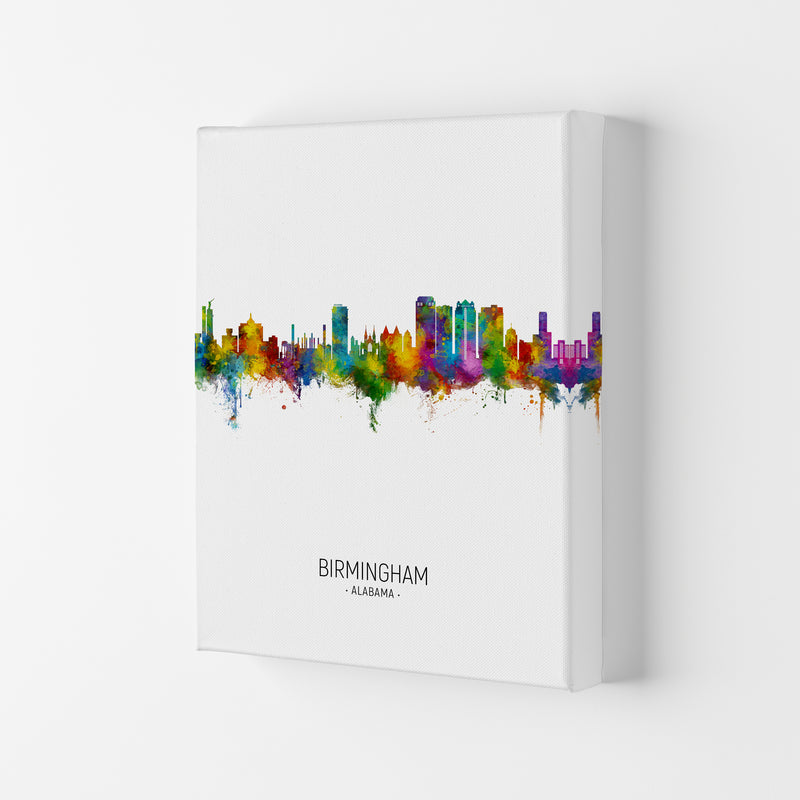 Birmingham Alabama Skyline Portrait Art Print by Michael Tompsett Canvas