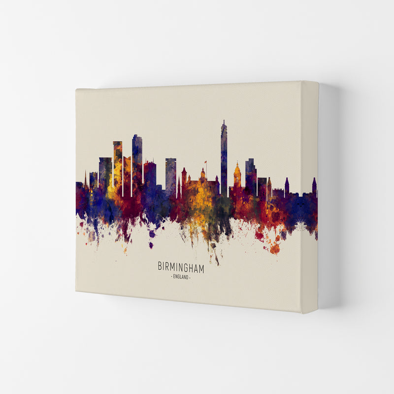 Birmingham England Skyline Autumn City Name Art Print by Michael Tompsett Canvas