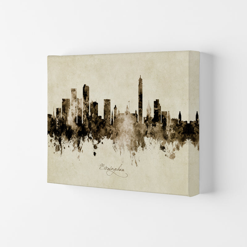 Birmingham England Skyline Vintage Art Print by Michael Tompsett Canvas