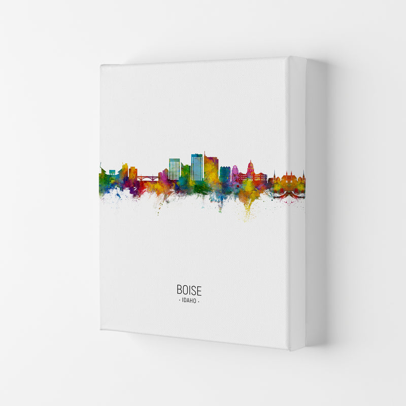 Boise Idaho Skyline Portrait Art Print by Michael Tompsett Canvas