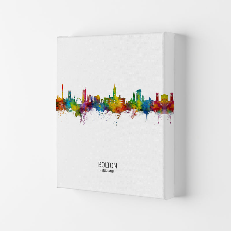 Bolton England Skyline Portrait Art Print by Michael Tompsett Canvas