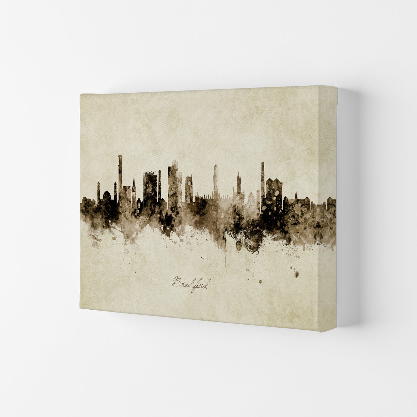 Bradford England Skyline Vintage Art Print by Michael Tompsett Canvas
