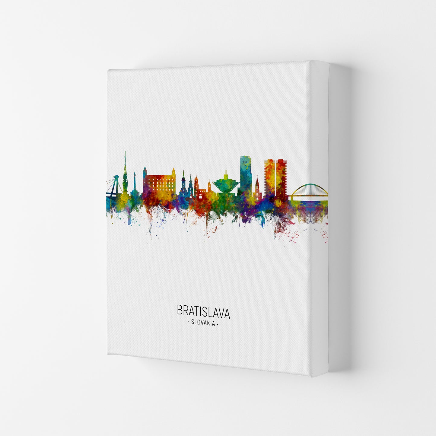 Bratislava Slovakia Skyline Portrait Art Print by Michael Tompsett Canvas
