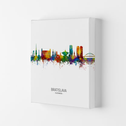 Bratislava Slovakia Skyline Portrait Art Print by Michael Tompsett Canvas