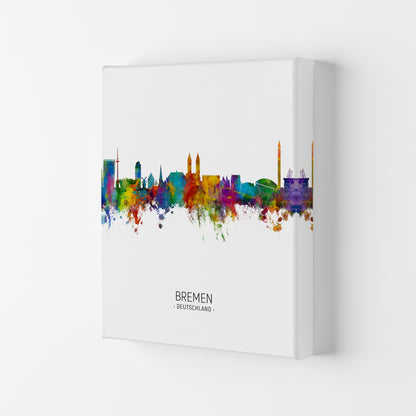 Bremen Germany Skyline Portrait Art Print by Michael Tompsett Canvas