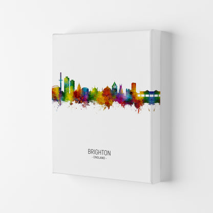 Brighton England Skyline Portrait Art Print by Michael Tompsett Canvas